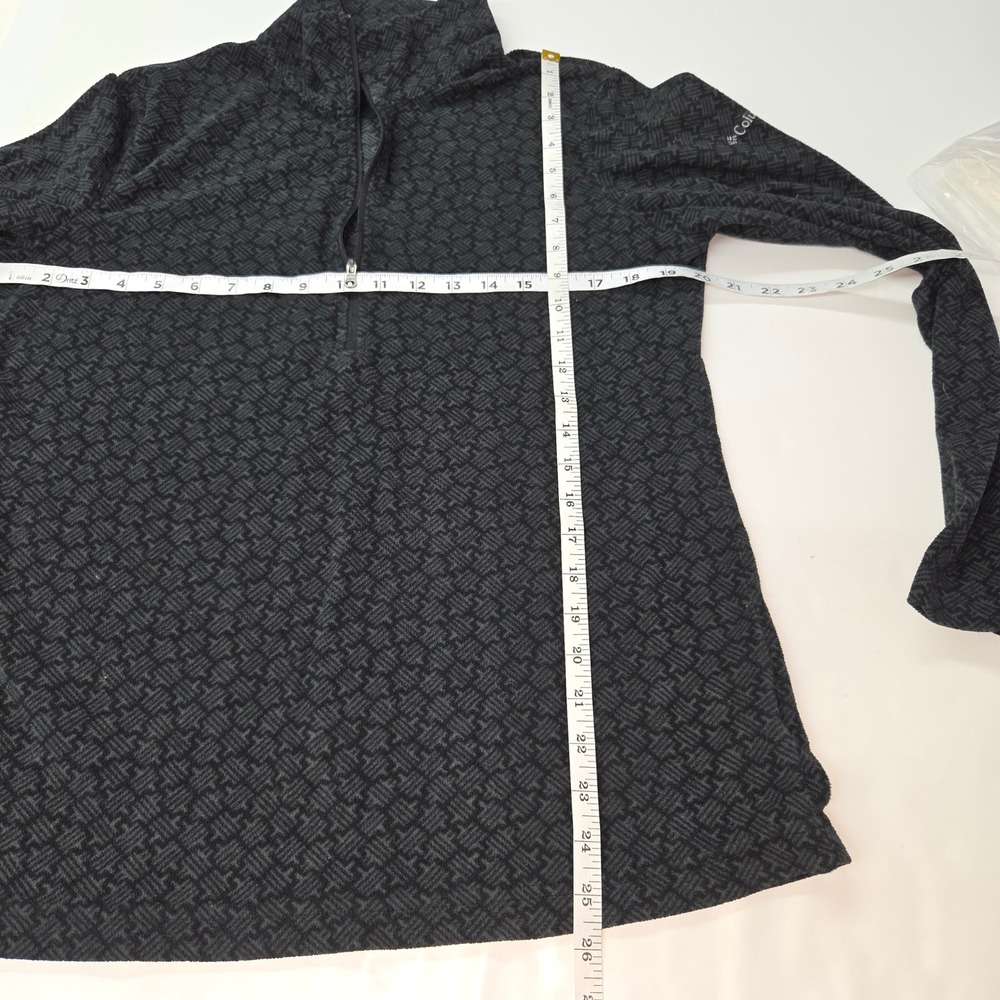 Columbia Fleece Pullover Womens L Black Grey Geometric 1/4 Zip XL6047 - Picture 3 of 10
